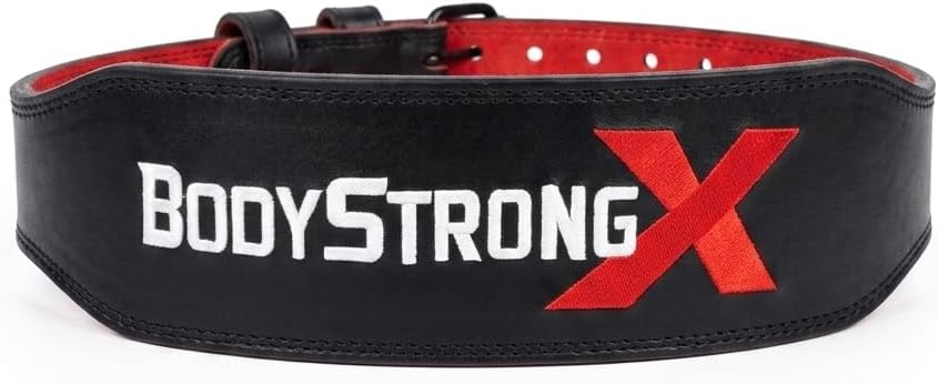 7mm Leather Weightlifting Belt – Genuine Leather Lifting Belt for Squats, Deadlifts, Powerlifting & Bodybuilding, Adjustable Double Prong Buckle, Lower Back Support for Strength Training, Men & Women