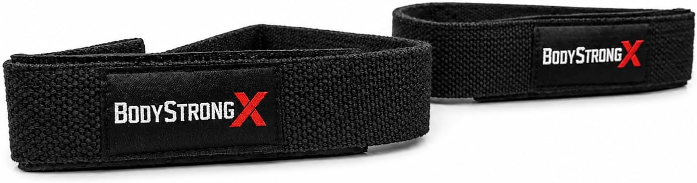 Weight Lifting Wrist Straps – Heavy Duty Cotton Lifting Straps with Neoprene Wrist Padding for Deadlifts, Pull Ups, Bodybuilding, Powerlifting, Strength Training & Gym Workouts (Black, Pair)
