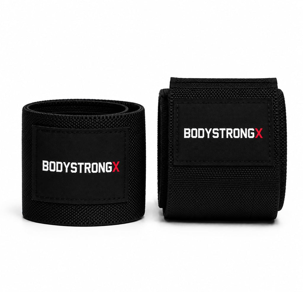 Elbow Wraps for Weightlifting (1 Pair), 40" Heavy Duty Compression Support for Bench Press, Powerlifting, Bodybuilding & Strength Training, Adjustable Hook & Loop Closure, Black