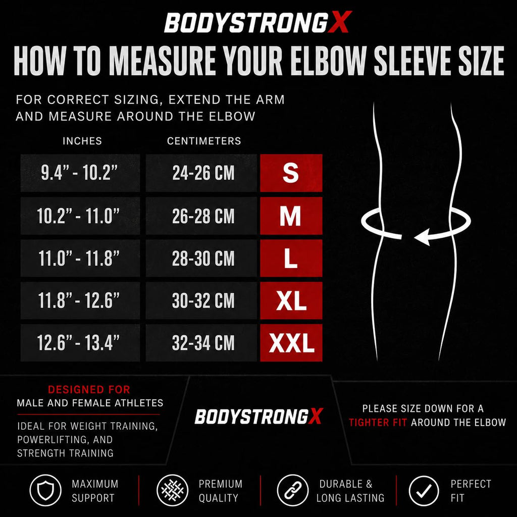 5MM Elbow Sleeves for Weightlifting, Powerlifting & Strength Training, Compression Elbow Support for Bench Press, Squats, Cross Training & Gym Workouts, Neoprene Elbow Brace for Men & Women (Pair)