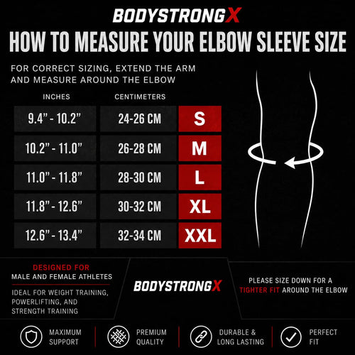 5MM Elbow Sleeves for Weightlifting, Powerlifting & Strength Training, Compression Elbow Support for Bench Press, Squats, Cross Training & Gym Workouts, Neoprene Elbow Brace for Men & Women (Pair)
