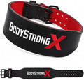 7mm Leather Weightlifting Belt – Genuine Leather Lifting Belt for Squats, Deadlifts, Powerlifting & Bodybuilding, Adjustable Double Prong Buckle, Lower Back Support for Strength Training, Men & Women