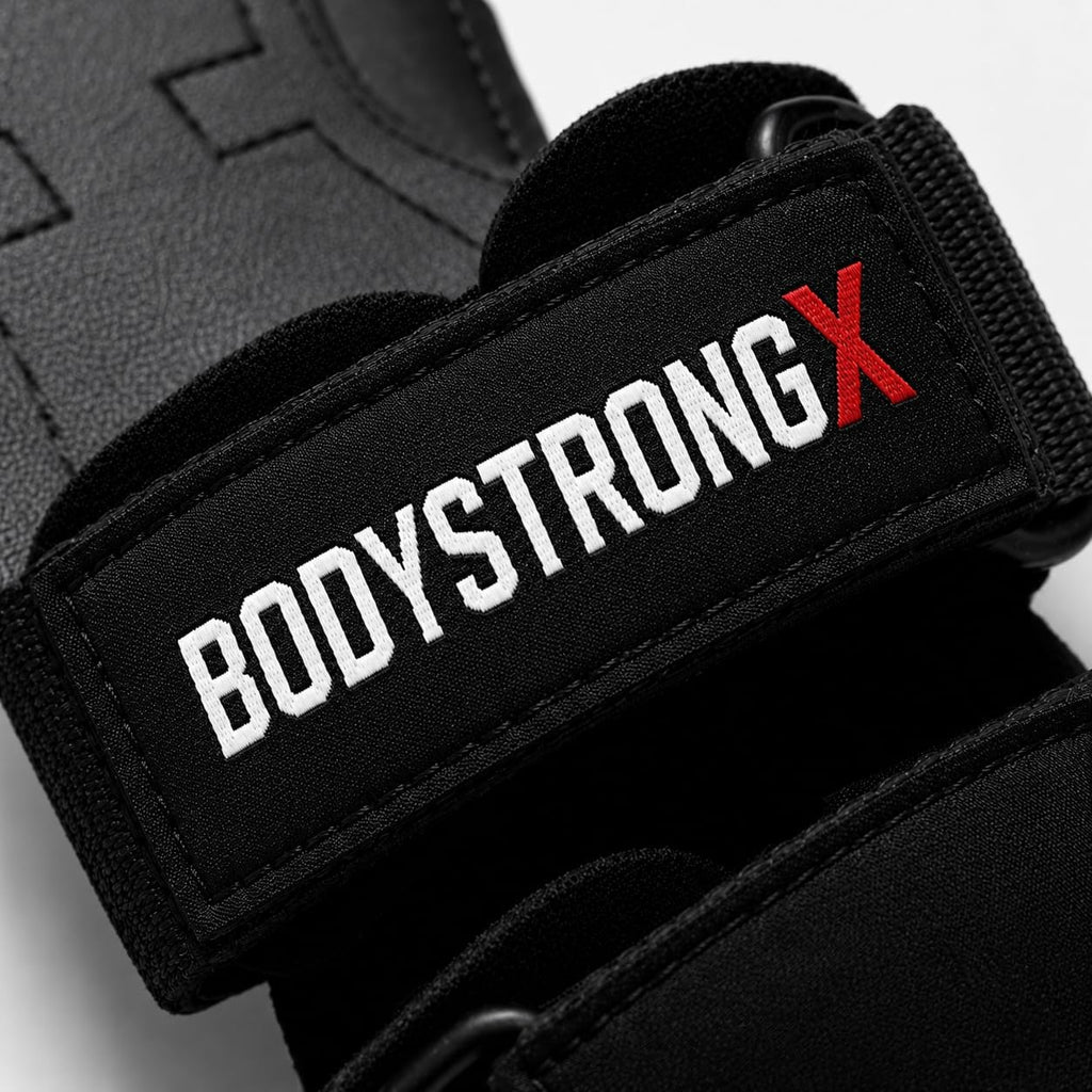 Weight Lifting Grips for Men & Women, Non-Slip Rubber Palm Grips with Padded Wrist Support for Deadlifts, Pull Ups, Rows, Lat Pulldowns, Powerlifting, Strength Training & Gym Workouts (Black, Medium)
