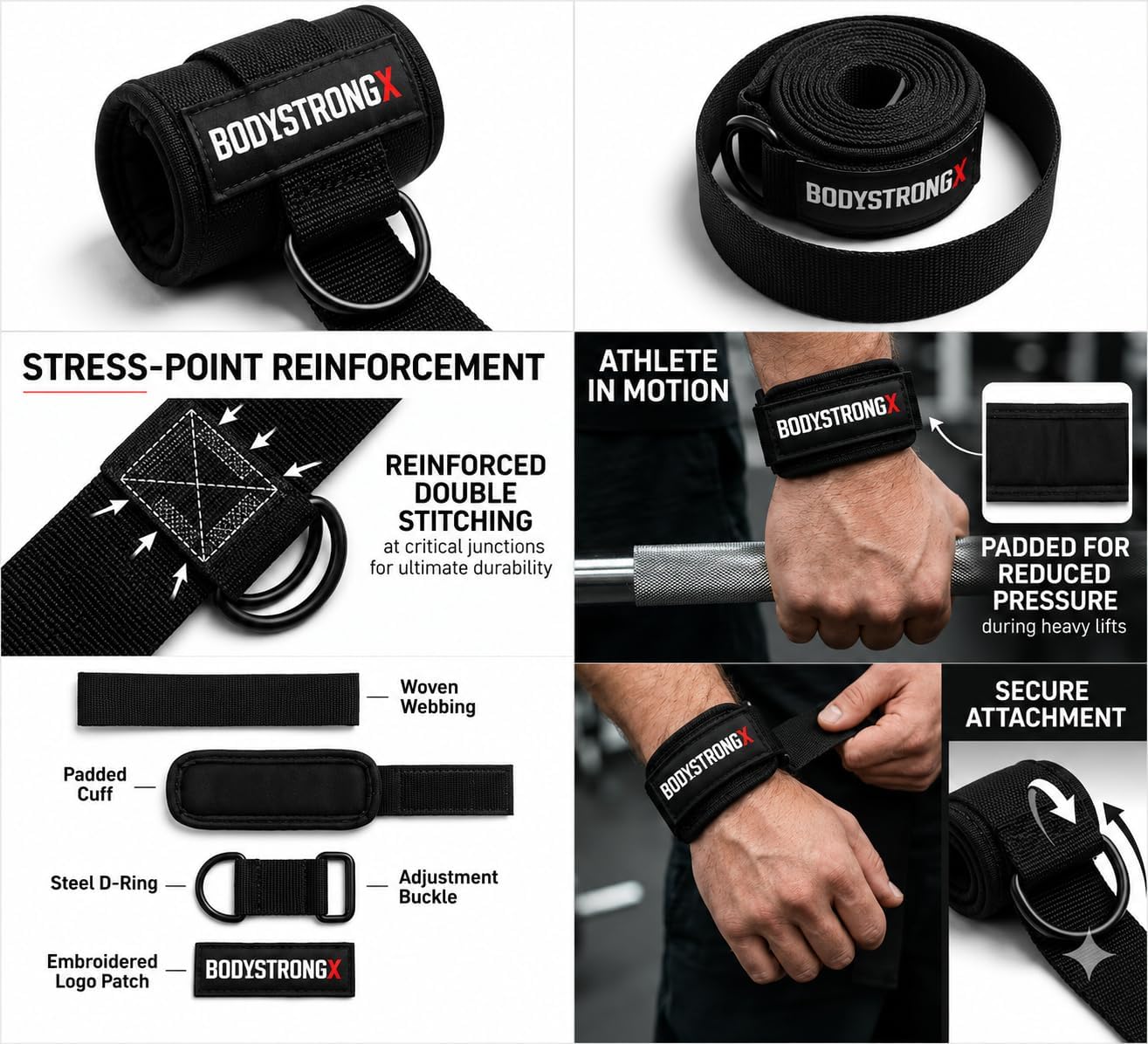 GripLink Weight Lifting Straps with D-Ring – Heavy Duty Wrist Straps with Anti-Slip Silicone Grip, Adjustable Support for Deadlifts, Pull Ups, Powerlifting, Rows, Cable Machines & Strength Training (1 Pair)