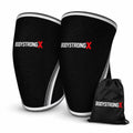 7MM Knee Sleeves (Pair) Knee Compression Sleeves for Weightlifting, Powerlifting, Squats, Cross Training & Fitness – Heavy Duty Neoprene Support for Men & Women – Includes Gym Carry Bag (Black/Black, Large)