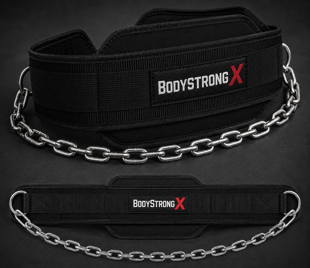 Dip Belt with Steel Chain for Weightlifting – Heavy Duty Weight Belt for Dips, Pull-Ups, Chin-Ups, Belt Squats & Strength Training – Adjustable Neoprene Padded Support for Men & Women (Black)