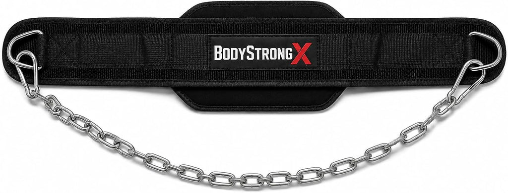 Dip Belt with Steel Chain for Weightlifting – Heavy Duty Weight Belt for Dips, Pull-Ups, Chin-Ups, Belt Squats & Strength Training – Adjustable Neoprene Padded Support for Men & Women (Black)