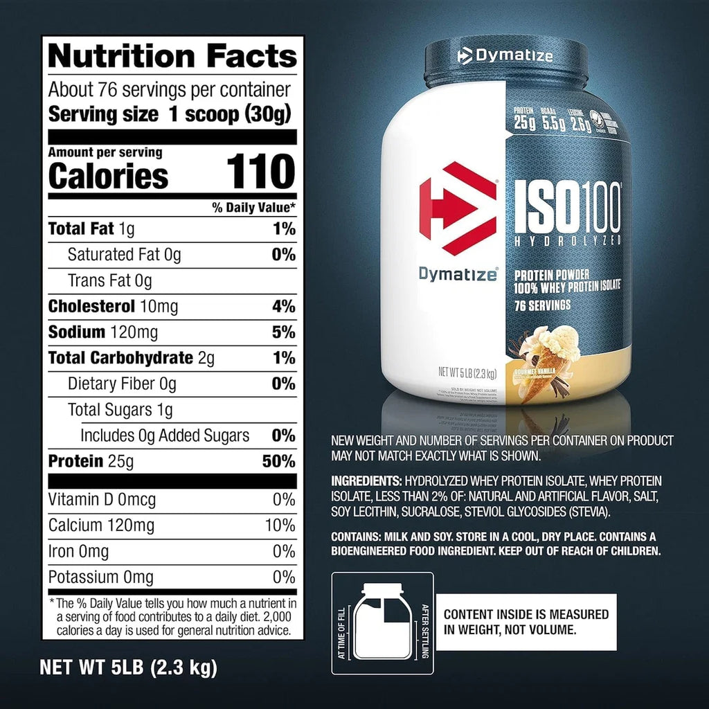 ISO 100 HYDROLYZED WHEY PROTEIN 5LBS BY DYMATIZE NUTRITION