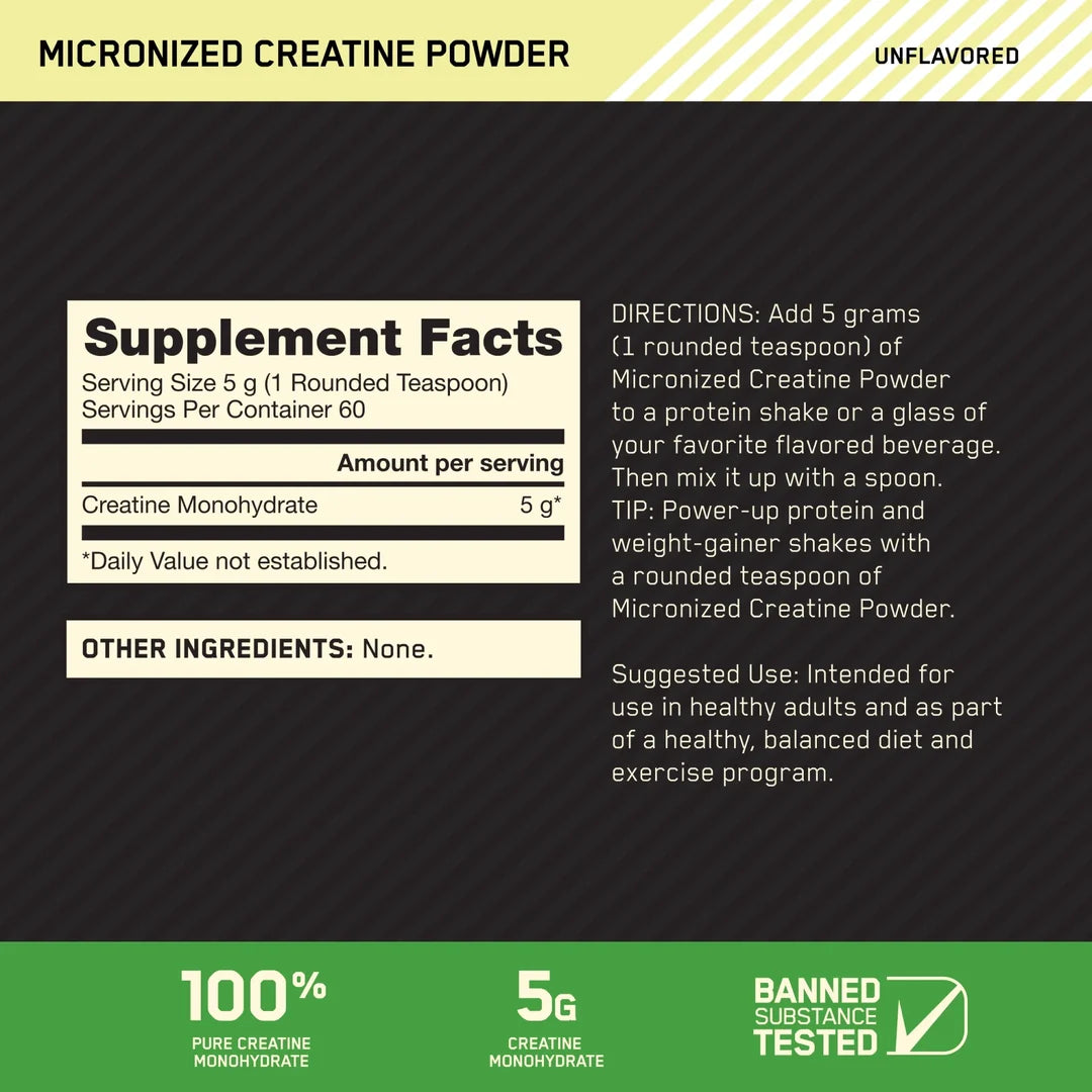 Creatine Monohydrate Powder by Optimum Nutrition 60 Servings