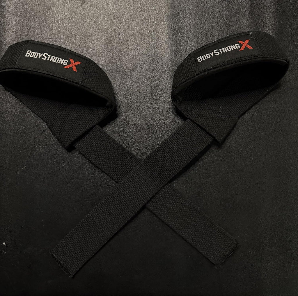 Weight Lifting Wrist Straps – Heavy Duty Cotton Lifting Straps with Neoprene Wrist Padding for Deadlifts, Pull Ups, Bodybuilding, Powerlifting, Strength Training & Gym Workouts (Black, Pair)