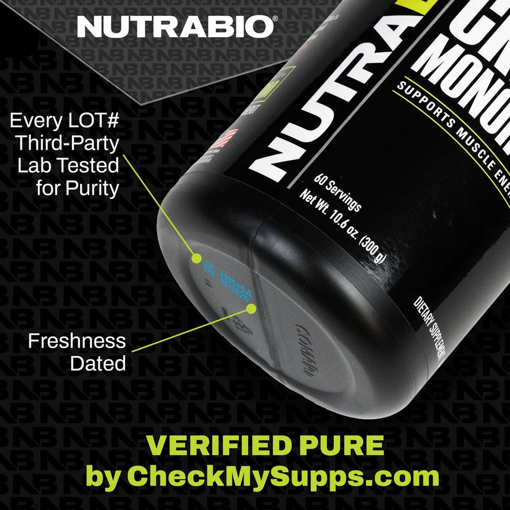 CREATINE MONOHYDRATE 100 SERVINGS UNFLAVORED BY NUTRA BIO ( HALAL,GMP CERTIFIED, FDA APPROVED)