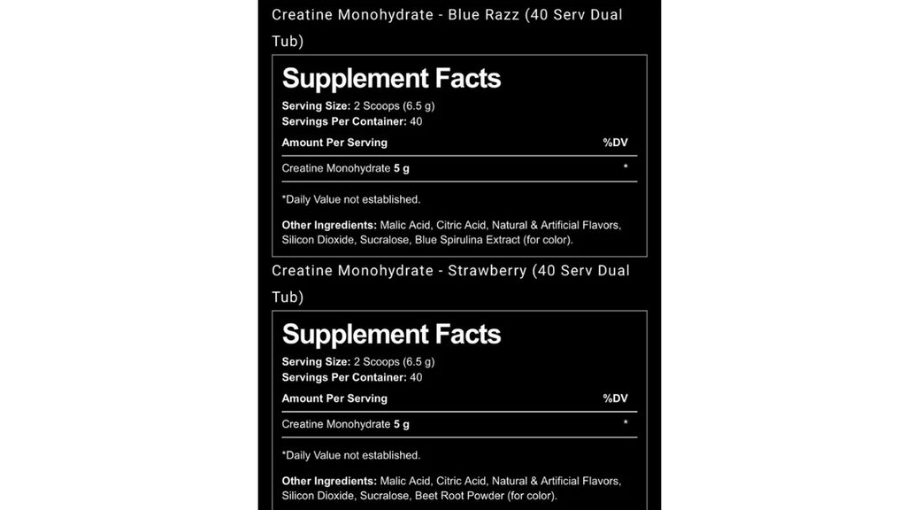 CREATINE MONOHYDRATE DUAL FLAVOR TUB 40 SERVINGS BY PROSUPPS
