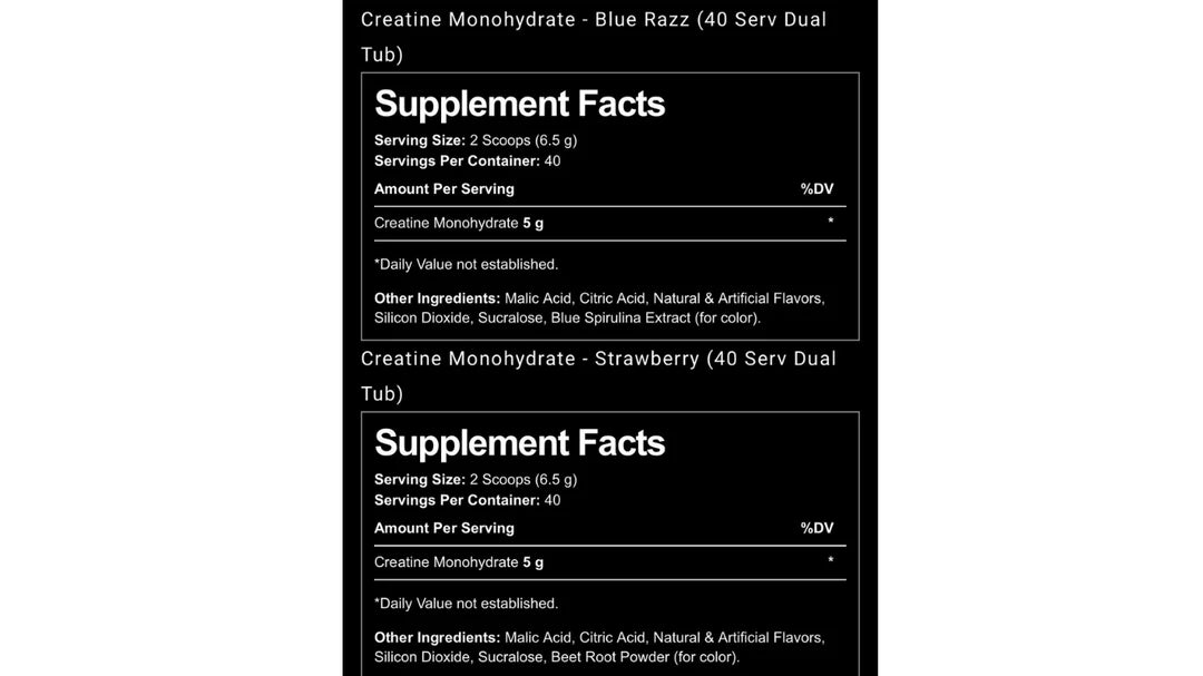 CREATINE MONOHYDRATE DUAL FLAVOR TUB 40 SERVINGS BY PROSUPPS